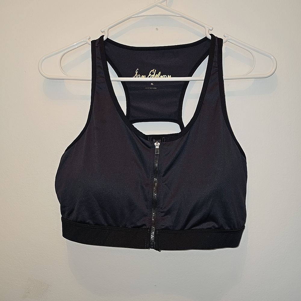 Black Zip-Front Sports Bra